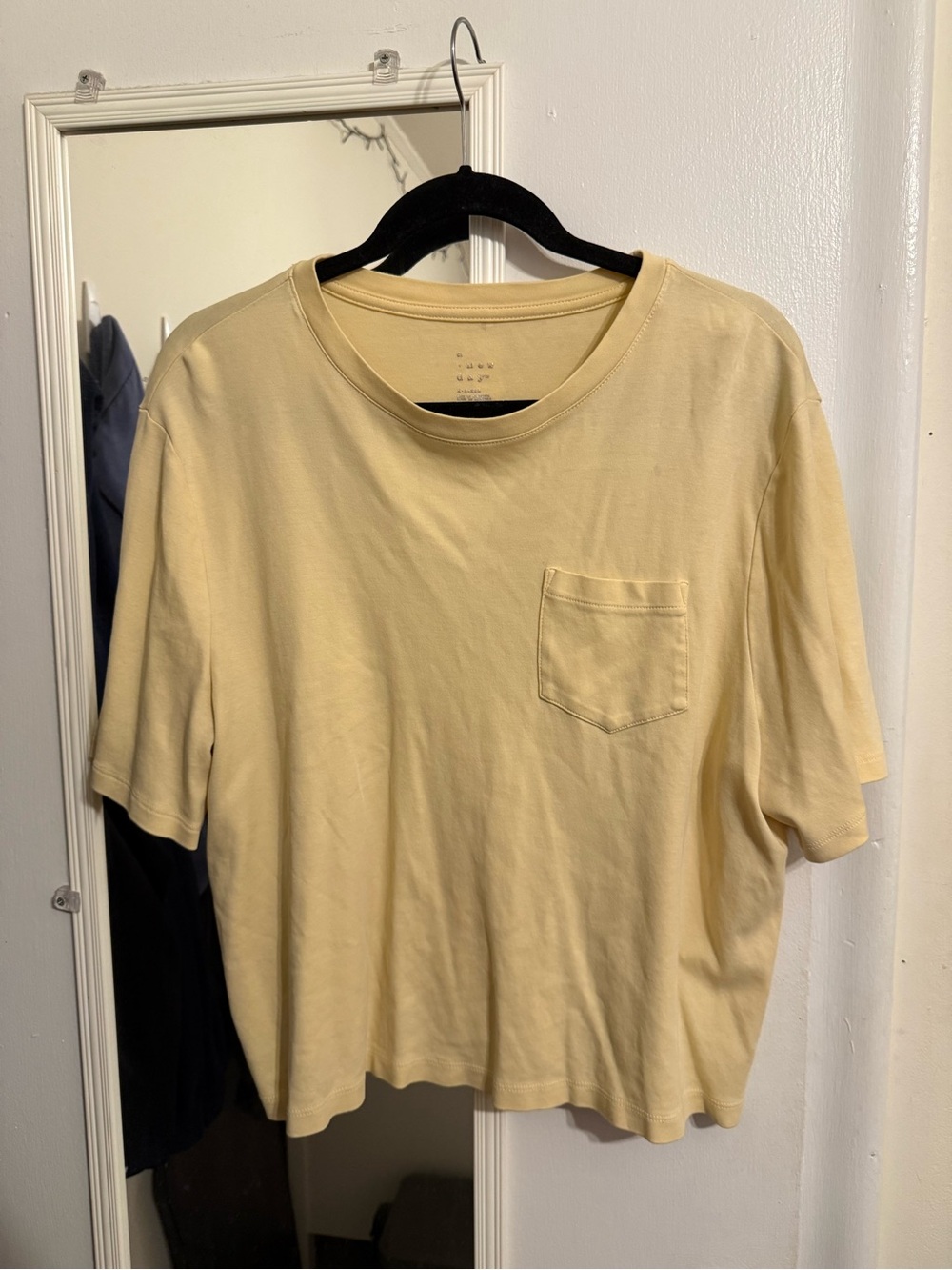 a new day Pale Yellow Short Sleeve Pocket Tee